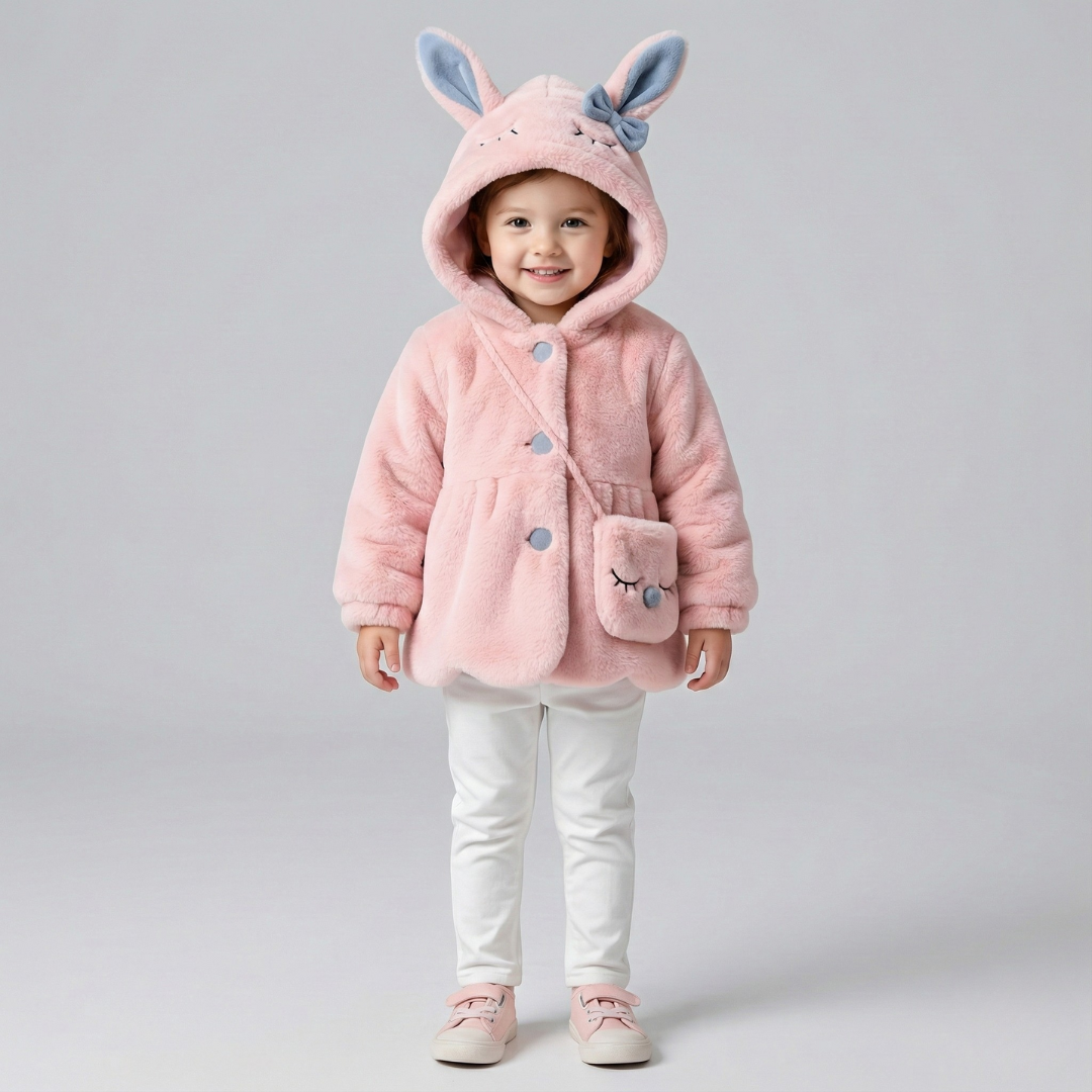 Geaca Din Blana Roz Cu Poseta Sonia