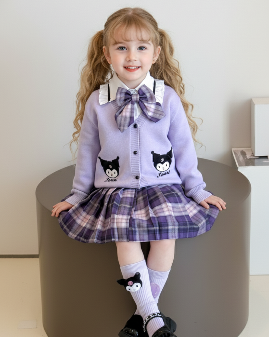 Compleu Mov 3 Piese Fetite Georgiana