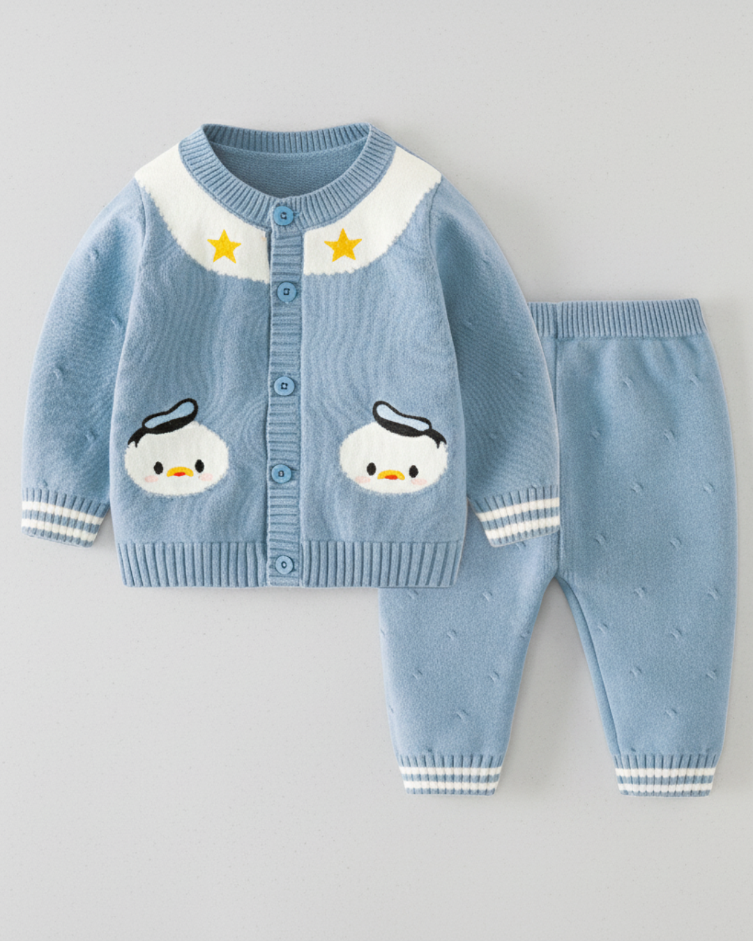 Compleu Tricotat Albastru Baieti Donald