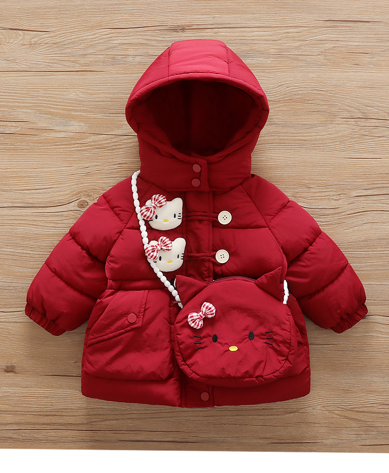 Geaca Rosie Fetite cu Pisici si Poseta1