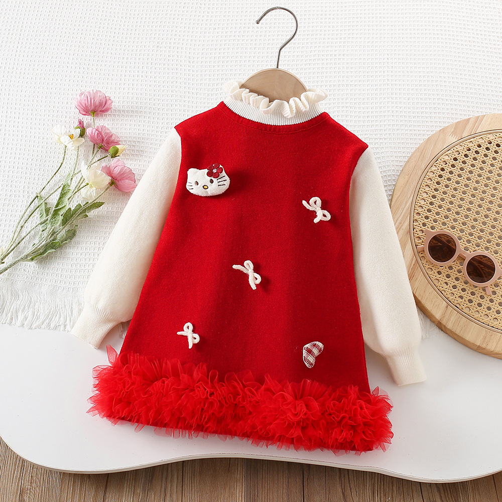 Rochie Rosie Fetite Hello Kitti