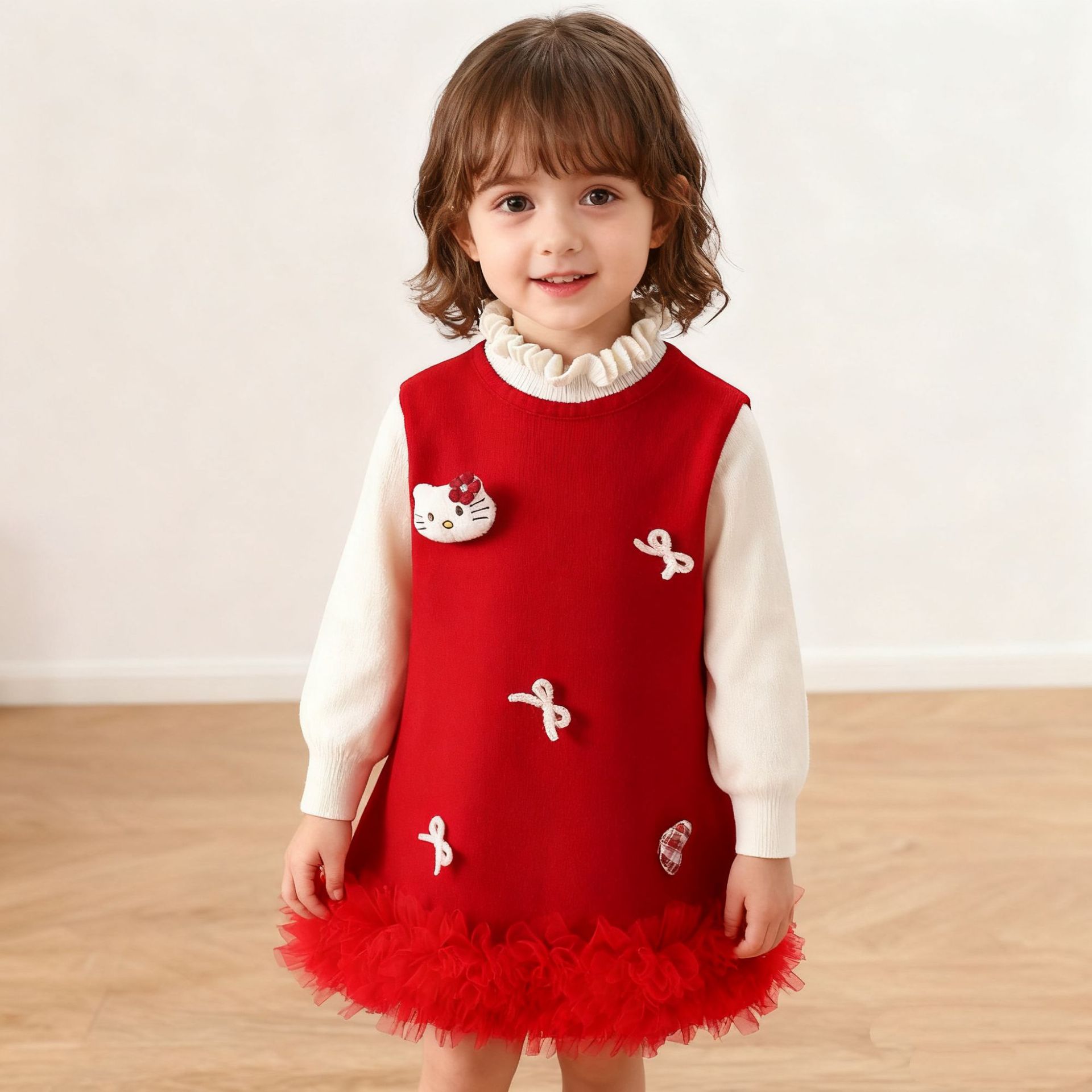 Rochie Rosie Fetite Hello Kitti