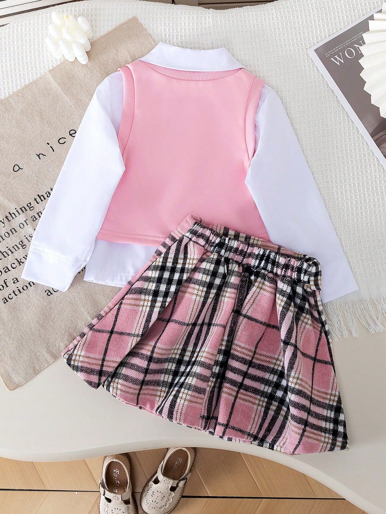 Compleu 3 Piese Fetite Roz Nicole - 5-6 ani - imagine 3