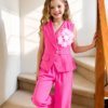Compleu Elegant Fetițe 2 Piese Roz Nora